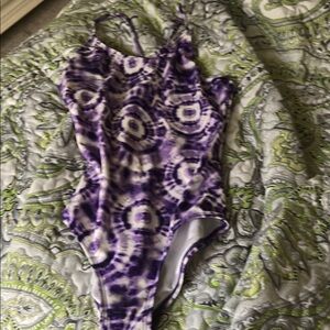 Purple Tie-Dye Swimsuit girls size 8